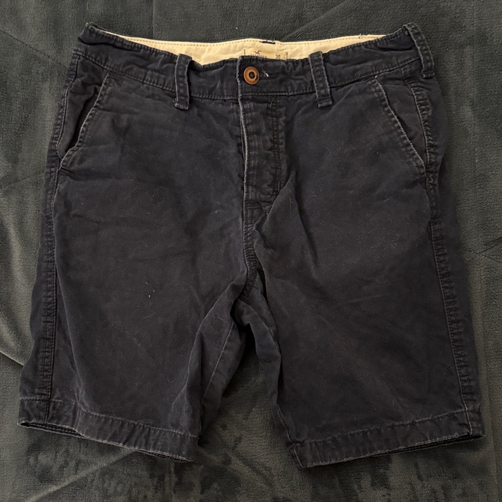 Hollister Dark Blue Flat Front Shorts